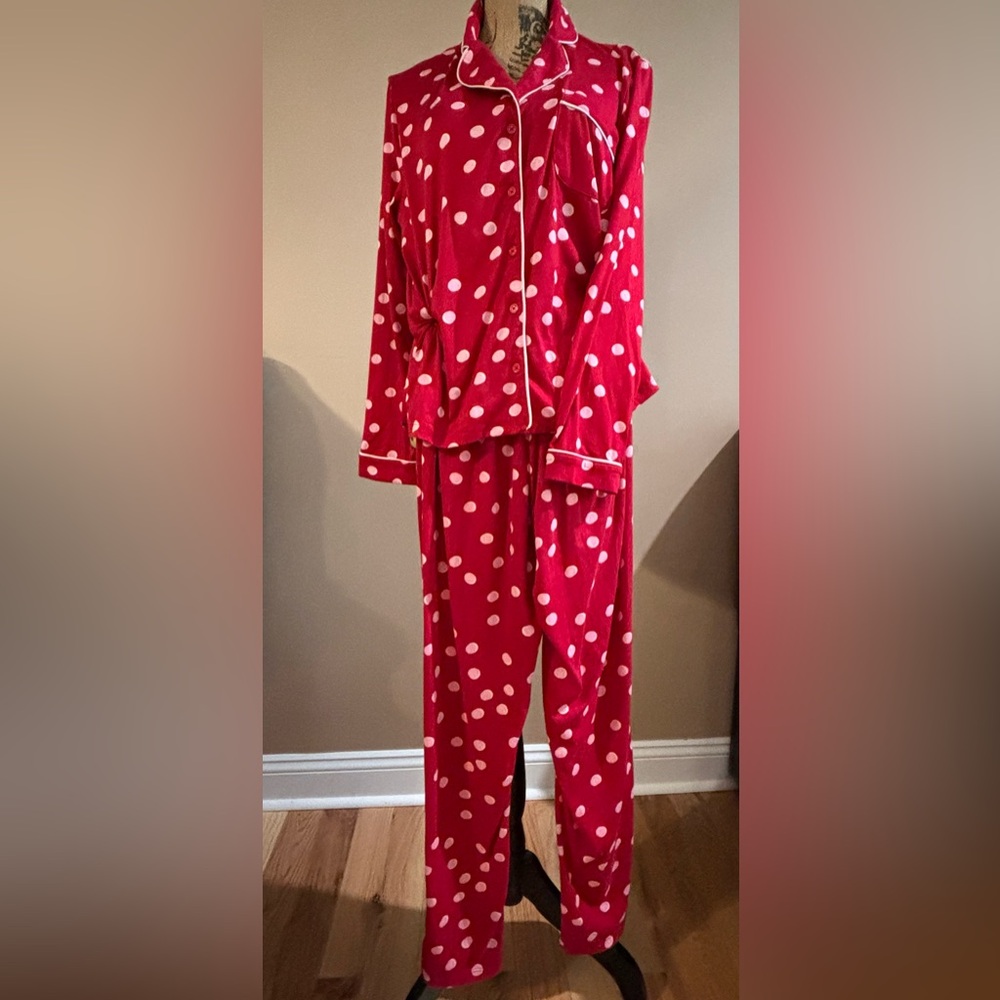kate spade Red and White Polka Dot Pajama Set